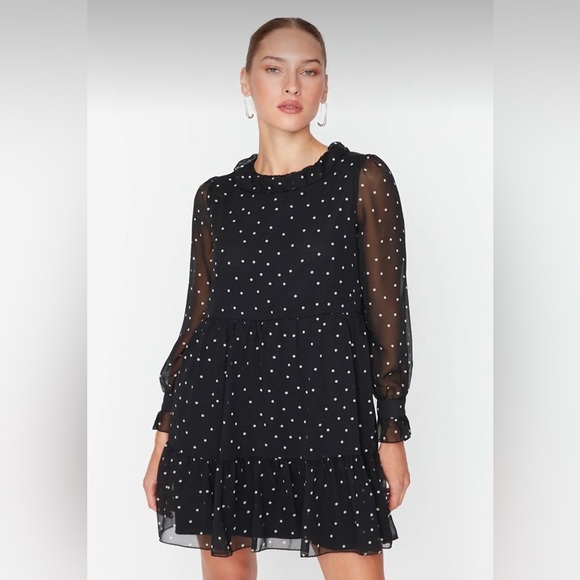 Black Polka Dot Dress Trendyol - Picture 3 of 5